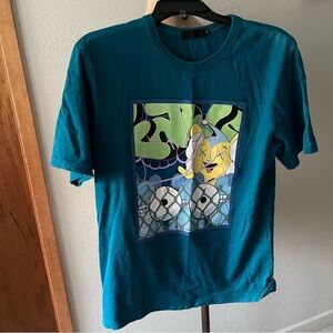 ORIGINAL FAKE sz 3 US sz M Teal Blue Green Tee Tshirt Medicom Toy KAWS